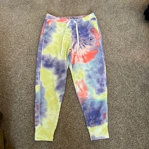 Women Nike Dri-Fit Fleece Tie Dye Sweatpants Joggers Size Small